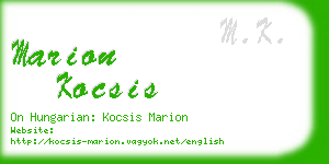 marion kocsis business card